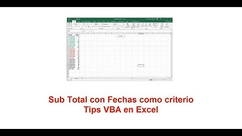 Sub total con Fecha como Criterio Tips VBA en Excel