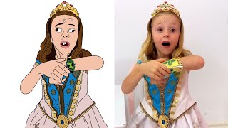 Nastya and Dad turned into princesses Drawing Meme