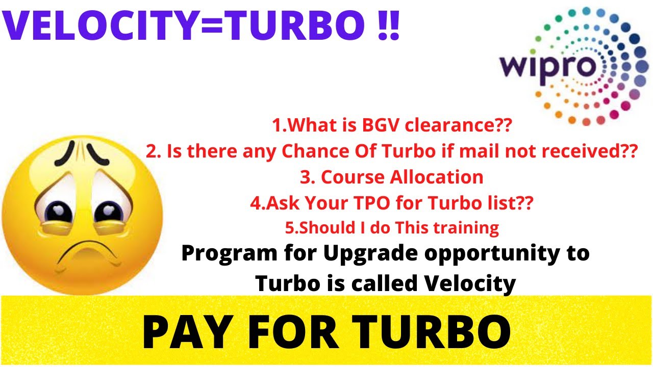 ALL U NEED TO KNOW ABOUT WIPRO'S VELOCITY(TURBO) PROGRAM