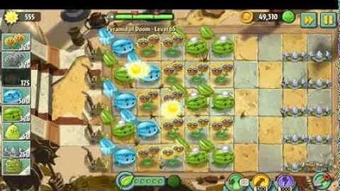 Plants vs. Zombies 2 - Pyramid of Doom Strategy - Level 65 No Gargantuar PVZ It