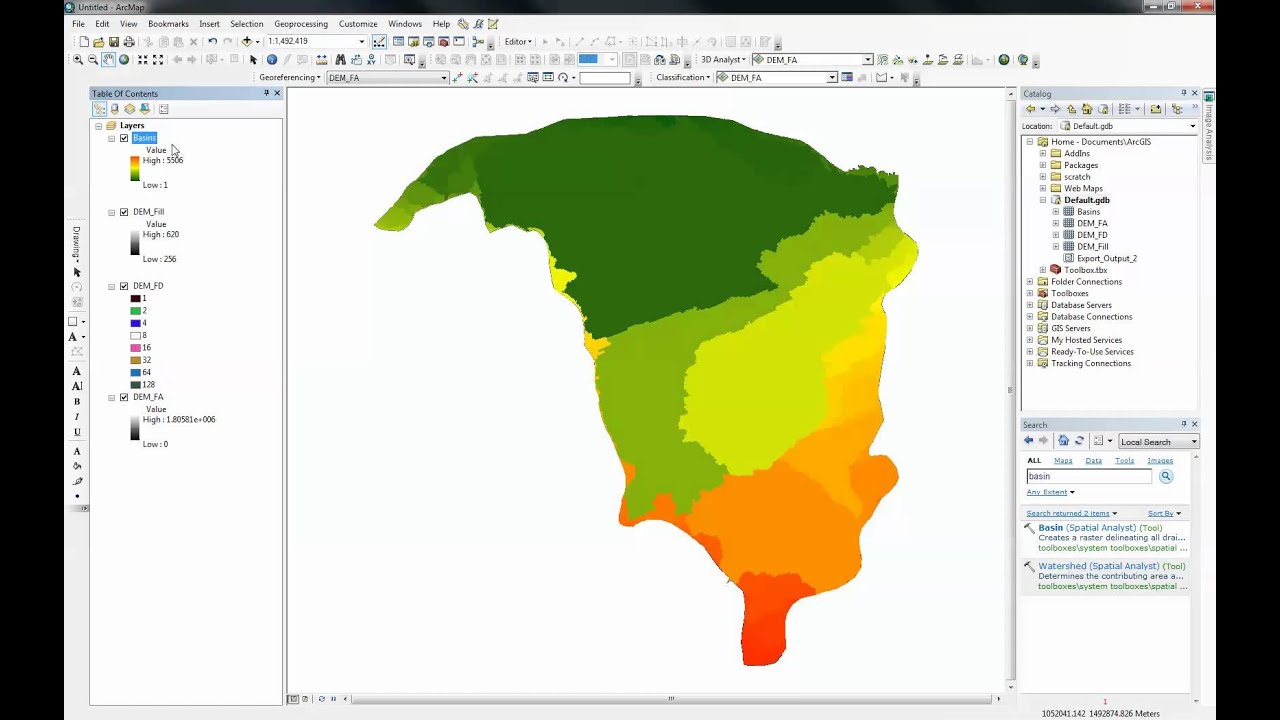 Delineating Watershed and Basins Using ArcGIS YouTube