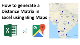 How to calculate Driving Distance Matrix on Excel using Bing Maps API screenshot 4