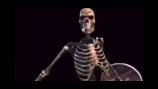 skeleton banging shield