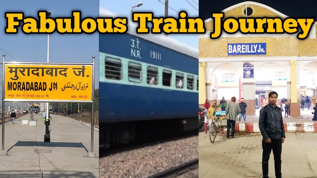 Moradabad to Bareilly via Rampur train journey compilation by passenger train, Indian Railways