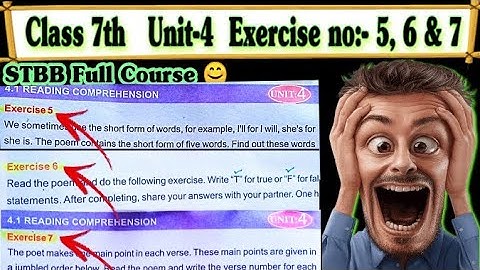 English Class 7 Unit-04 Exercise no:- 5, 6 and 7 | Sindhtextbook board|