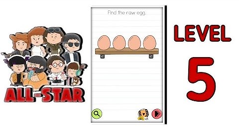 Brain Test All Star Level 5  |Find The Raw Egg| Walkthrough Solutions