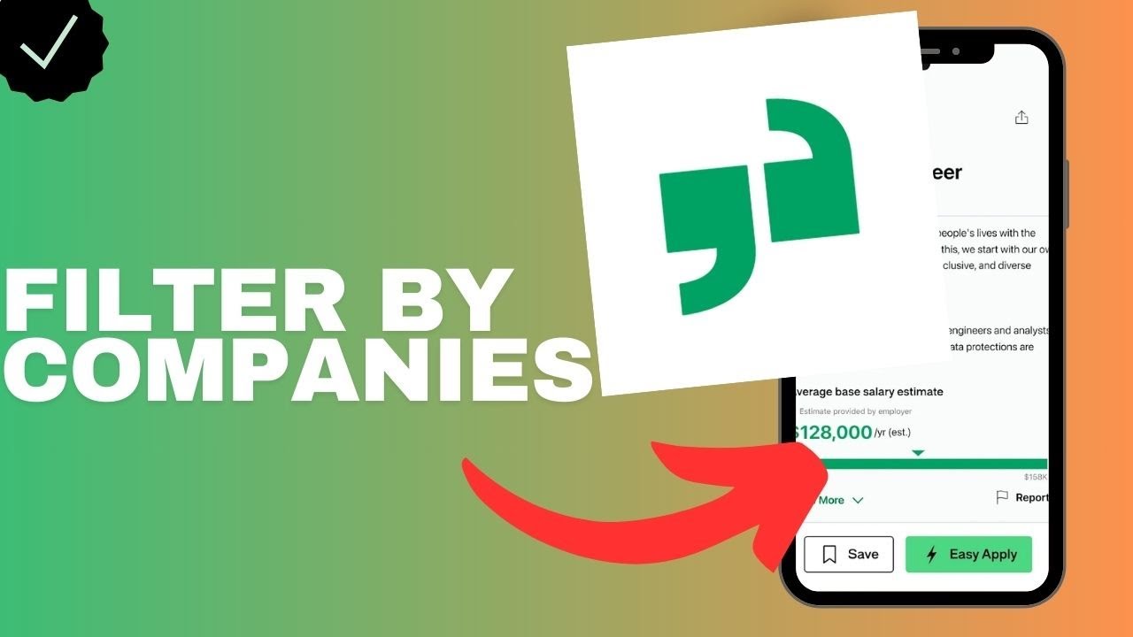 How to filter your job searches by companies in the Glassdoor app?