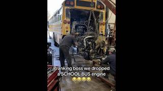 Motor Madness: Watch Us Yank an Engine from the Back of a School Bus! 😱⚙️ #ragebait #boss