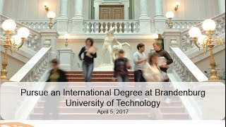 Webinar Pursue an International Degree at Brandenburg University of Technology