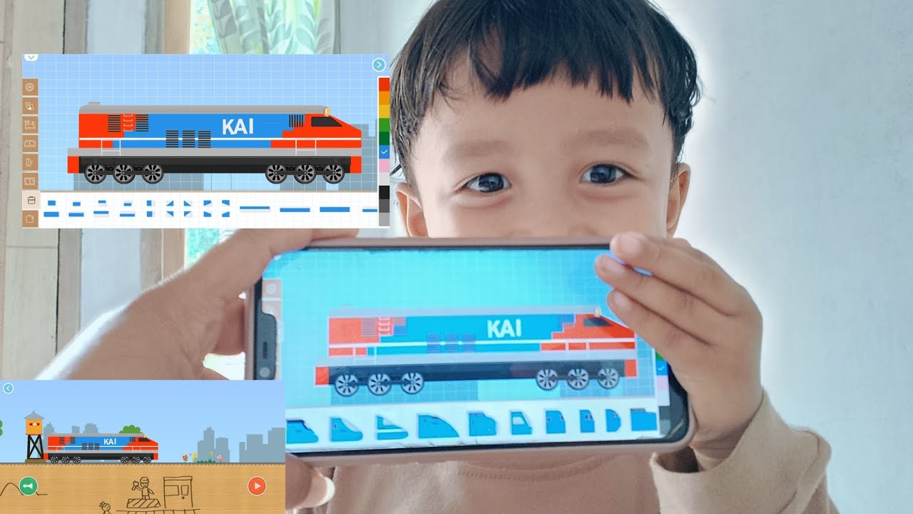 LABO BRICK TRAIN!!NAUFAL MEMBUAT KA CC203 RED&BLUE!!#keretaapi #railfans