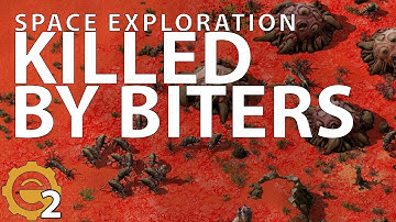 Killed by biters!  Factorio Space Exploration #2