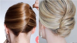 Easy French roll Bun hairstyle | bread roll | Easy French roll Bun  for aesthetic screenshot 5