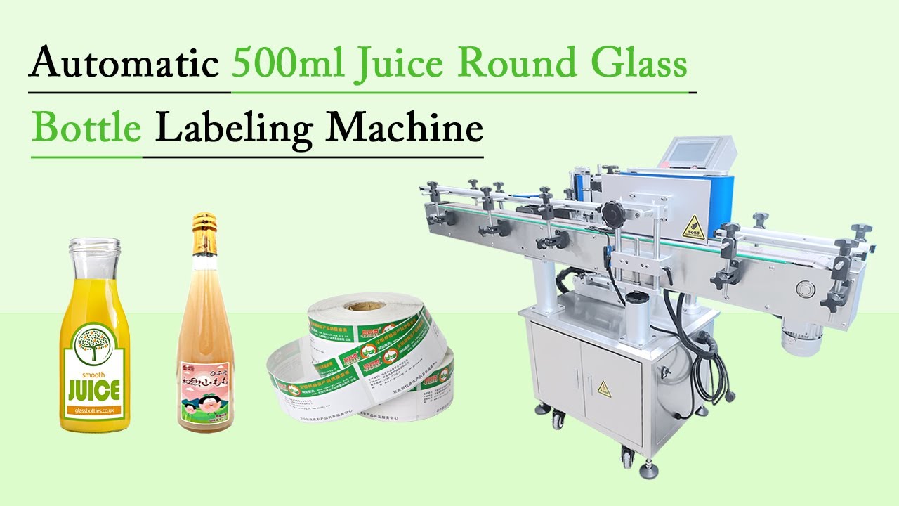 Automatic 500ml Juice Round Glass Bottle Labeling Machine