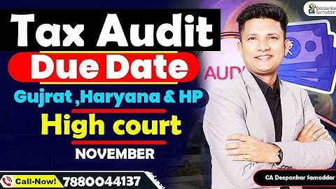 Tax Audit Due date बढ़ गया | New डेट November | CA. Deepankar Samaddar