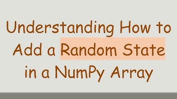 Understanding How to Add a Random State in a NumPy Array