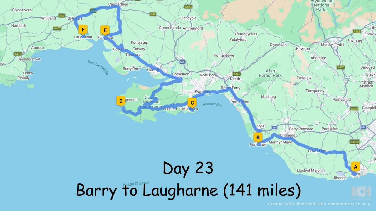 Day 23 - From Robert to William - A Road Trip around the coast of Britain - Barry to Laugharne