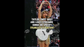 #TAYLORSWIFT - Taylor Swift most and least streamed songs on spotify (Fearless TV edition) | #viral