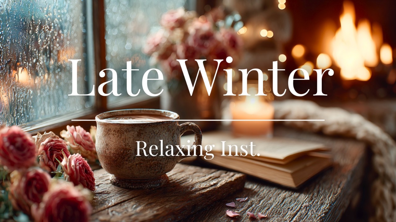 Late Winter Rain 🌧️ Cozy Window Cafe | Relaxing Acoustic Guitar for Deep Calm & Focus