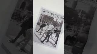 The wedding newspaper perfect for a destination wedding invitation! #weddingideas #weddingnewspaper