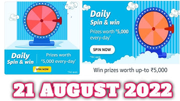 Amazon Funzone Daily Spin and Win Quiz Answers Today |21 AUGUST 2022 | Daily Quiz Time