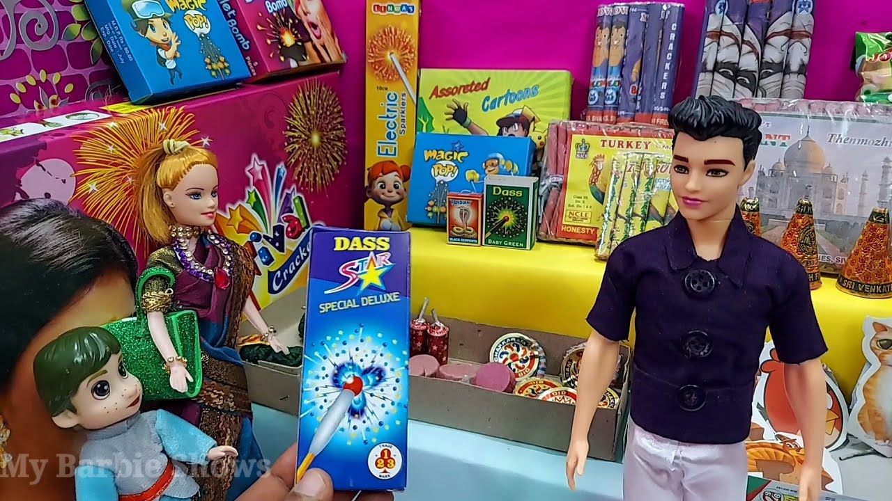 Diwali Crackers Shopping with Ultimate Barbie and Dharshan/ தங்குதக்கத பட்டாசு இருக்கா? 🤣🤣