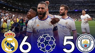 ملخص مباراه ريال مدريد 6-5 مانشستر سيتي🔥◄ريمونتادا تاريخيه 🤯●دوري الابطال[2022] ✨