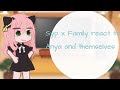||Spy x Family react to Anya and themselves||🐰part 1/?🍒||short like you🤡🤞||Make by:Kanji◦simp✨