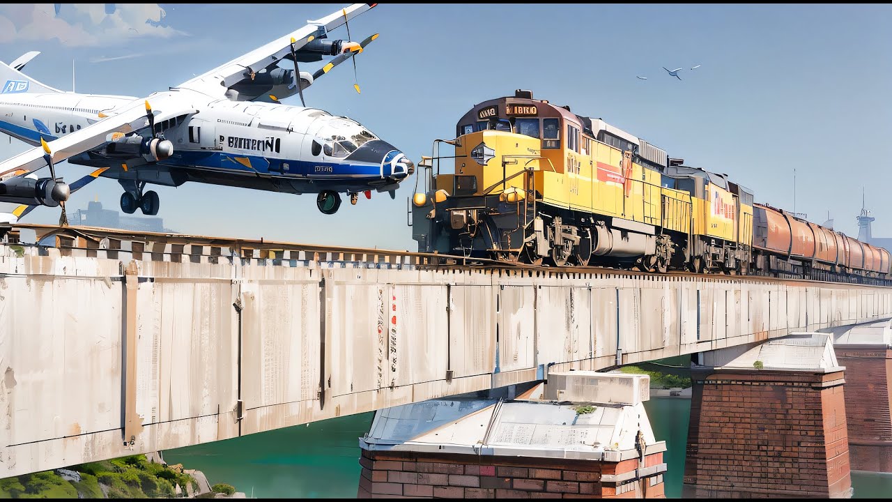 Plane Emergency Crash Landing onto a Train and other Accidents | BeamNG.Drive