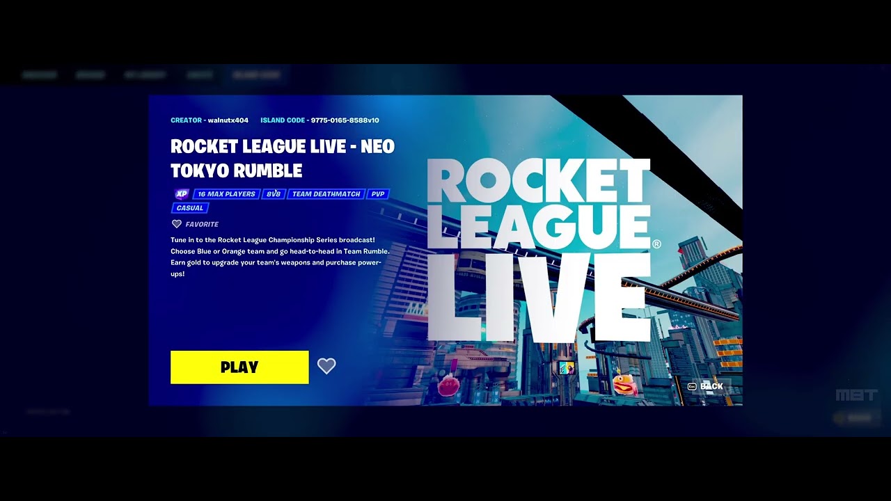 [TUTORIAL] FORTNITE: ROCKET LEAGUE LIVE NEO TOKYO RUMBLE - ISLAND CODE ...