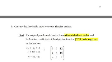1630 Video 26 The Dual Problem  Standard Minimization Form