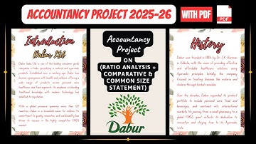 Accountancy Project Class 12th | Project On Dabur Ltd (Ratio + Comparative & Common Size Statement)