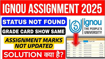 IGNOU Assignment July 2025 All Problem Solve: Assignment Status Not Updated,Status Not Record Found 