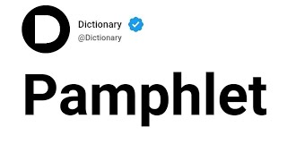 Pamphlet Meaning In English