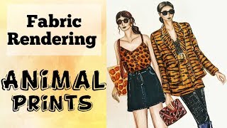 How to draw Animal Prints | Fabric Rendering | Fashion Illustration