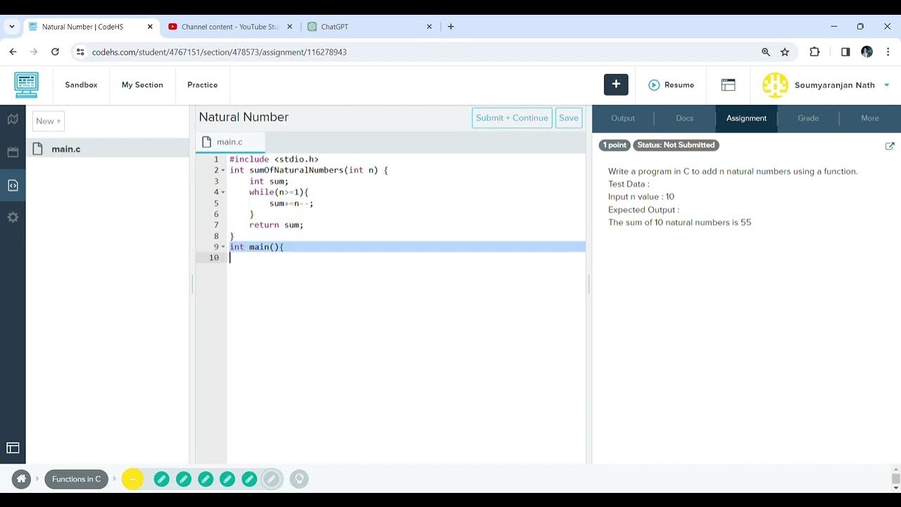 Write a program in C to print the first 50 natural numbers using ...