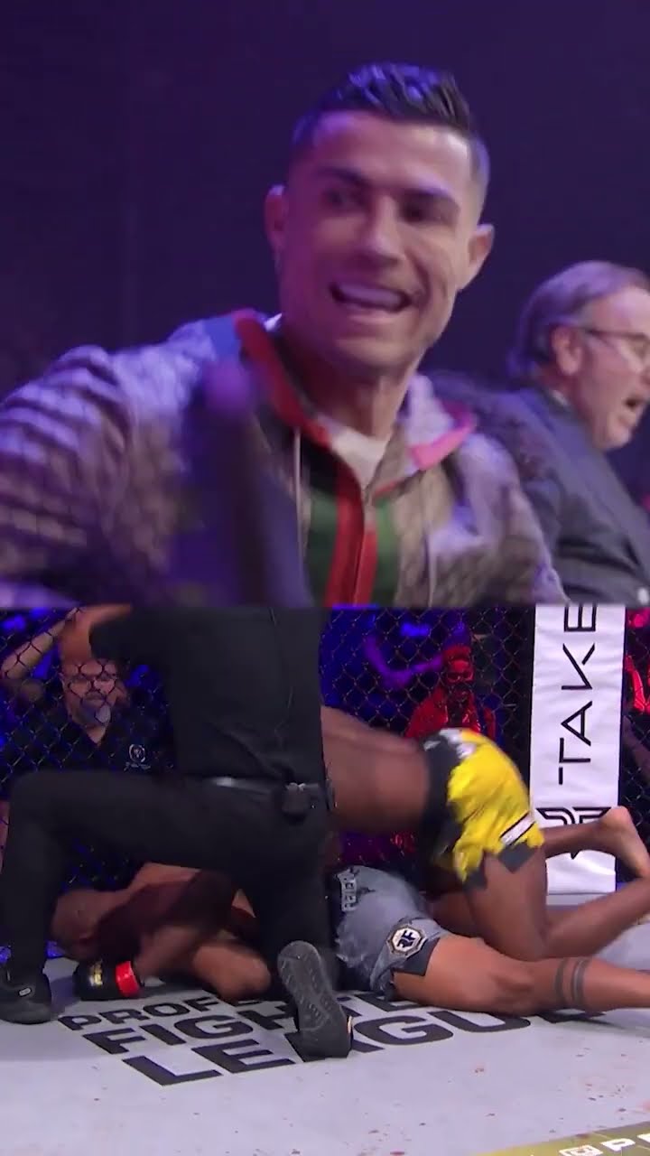 Cristiano Ronaldo reacts to Francis Ngannou's KO against Renan Ferreira!  #PFL #MMA #Shorts