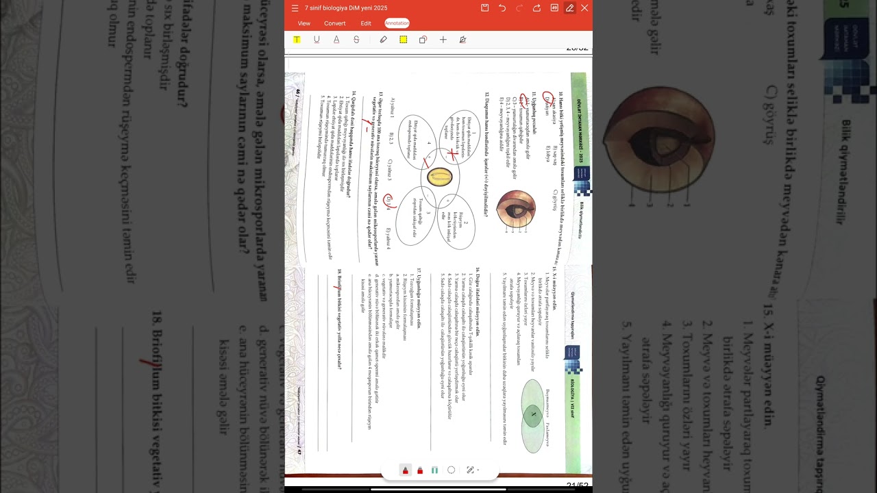 7sinif Biologiya Dim yeni (2025) Bitkilərdə çoxalma.Variant C #keşfet #keşfetbeniöneçıkar #kəsfet 