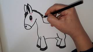 Sevimli eşek çizelim.(how to draw donkey)