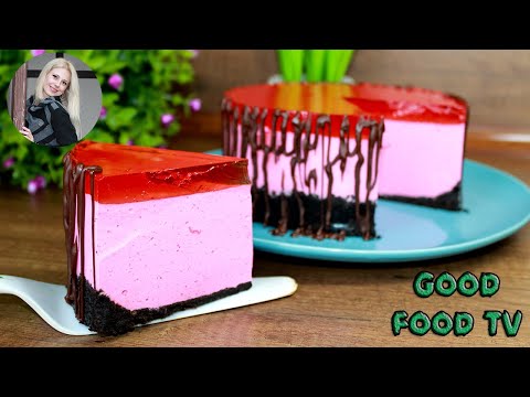 Вкуснейший Торт Без Выпечки на вкус как Клубничное Мороженое 🎂Творожно-Йогуртовый торт БЕЗ ДУХОВКИ