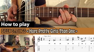 How to play "More Pretty Girls Than One" (intro & verse) of Billy Strings - Guitar Lesson with Tab