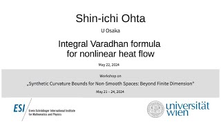 Shin-ichi Ohta - Integral Varadhan formula for nonlinear heat flow