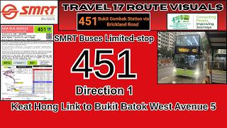 Singapore Route Visuals: SMRT Buses Service 451 (Direction 1)