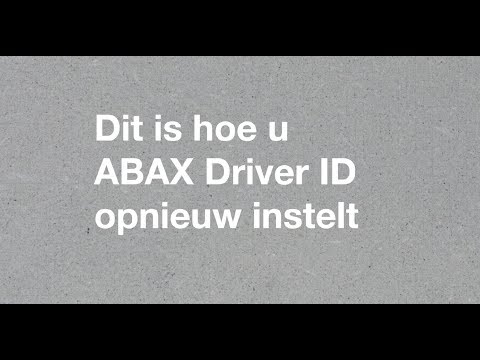 ABAX Nederland Resetten Driver ID