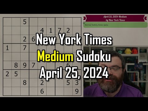 NYT Medium Sudoku Step-by-Step Walkthrough | April 25 2024