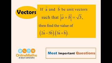 XII Vectors If vector a and b  be unit vectors such that  a + b  = √3,  then find the value of 2a-5b