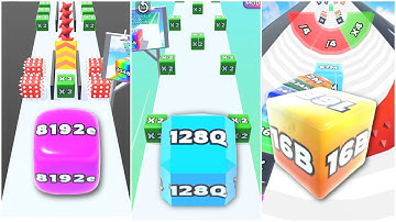 Jelly Run 2048 vs Jelly Tube Run 2048 | Ultimate Merge Race | 8192e vs 128Q vs 16B