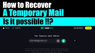 How to Recover a Temporary Mail | A Free Disposable Temporary Email Address