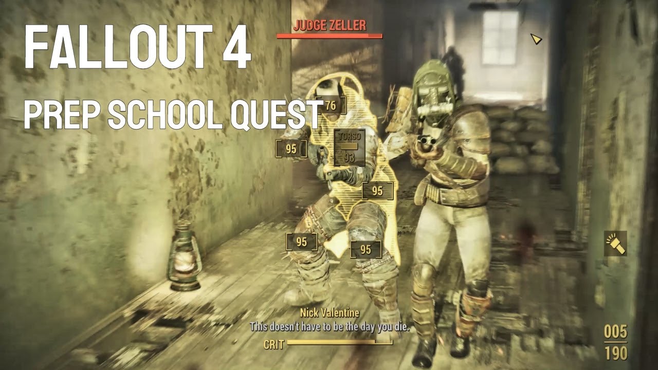 Fallout 4 ☢️ Prep School quest - rescue caravan survivors from Judge Zeller gang (no commentary)
