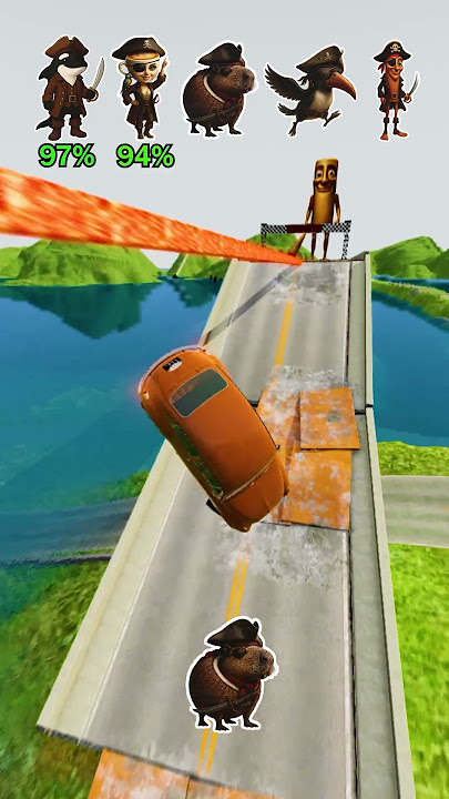 Crossing the Impossible Bridge β Italian Brainrot Pirate Cars Adventure! (Part 103) #italianbrainrot