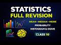Class 10 Statistics Complete Revision 📊 Mean, Probability, Histogram & Ogive | 2-Hour Masterclass